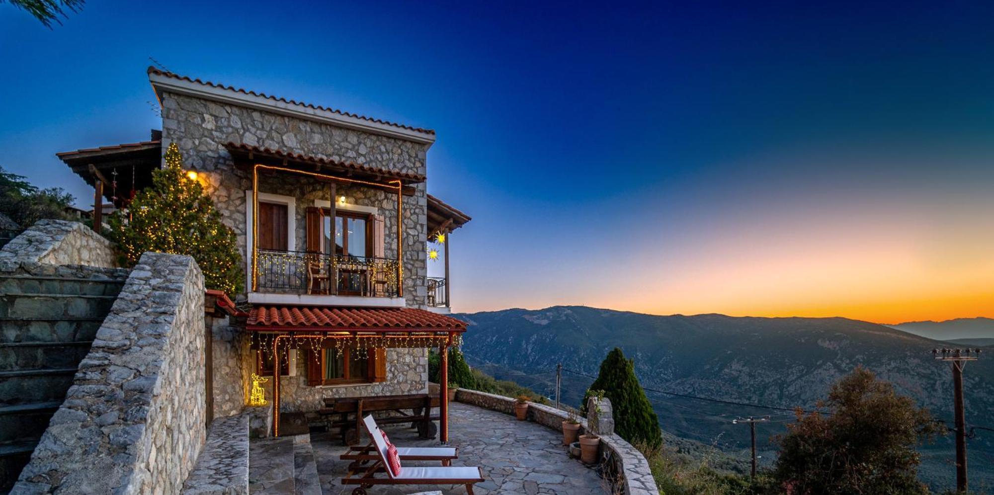 Rock Dandy Deluxe Chalet In Arachova - Delphi, Sauna, Prv Parking, Amazing View Esterno foto