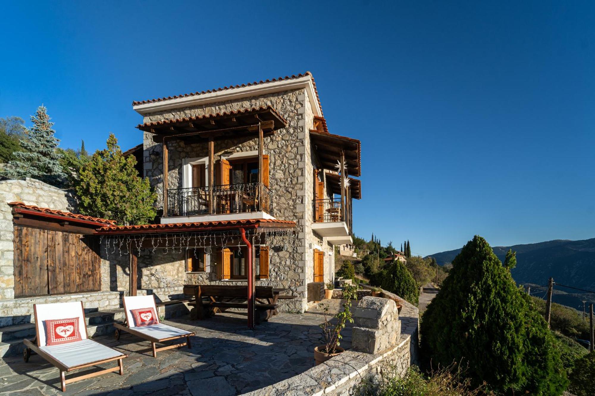 Rock Dandy Deluxe Chalet In Arachova - Delphi, Sauna, Prv Parking, Amazing View Esterno foto