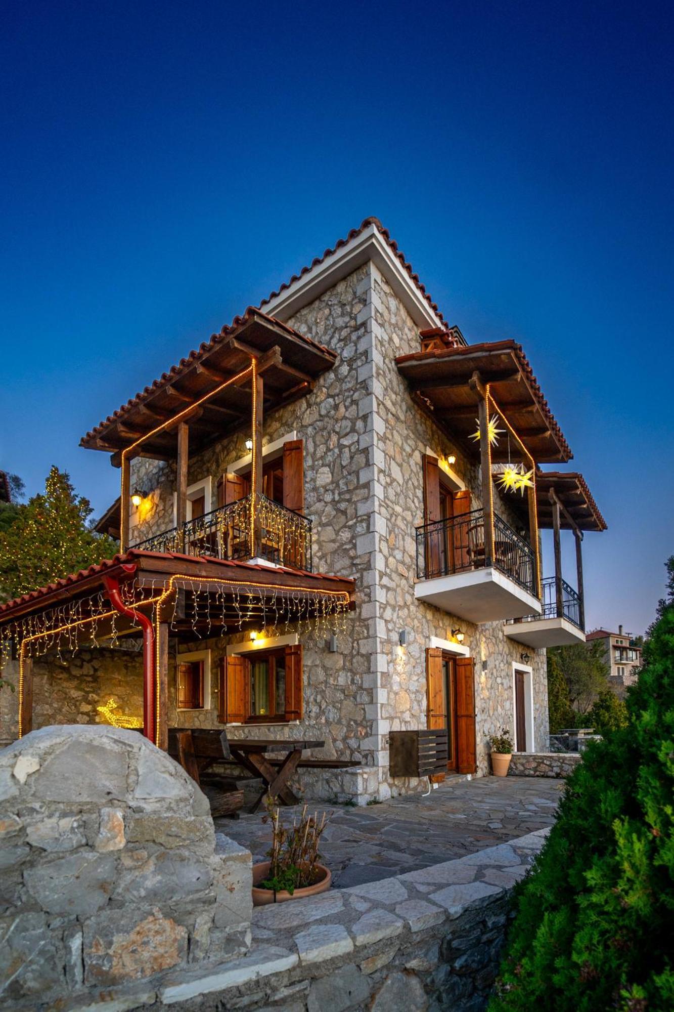 Rock Dandy Deluxe Chalet In Arachova - Delphi, Sauna, Prv Parking, Amazing View Esterno foto