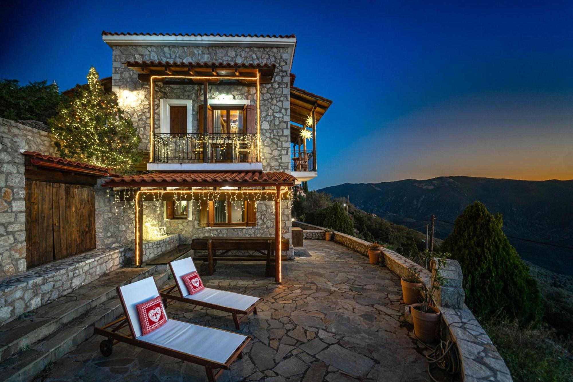 Rock Dandy Deluxe Chalet In Arachova - Delphi, Sauna, Prv Parking, Amazing View Esterno foto